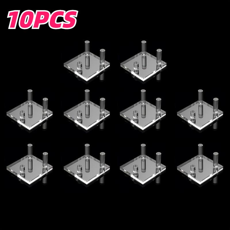 10pcs Clear Acrylic Display Stands Clear Mineral Holders Square Display Easel Stands for Photo Coral Rock Mineral Collectibles