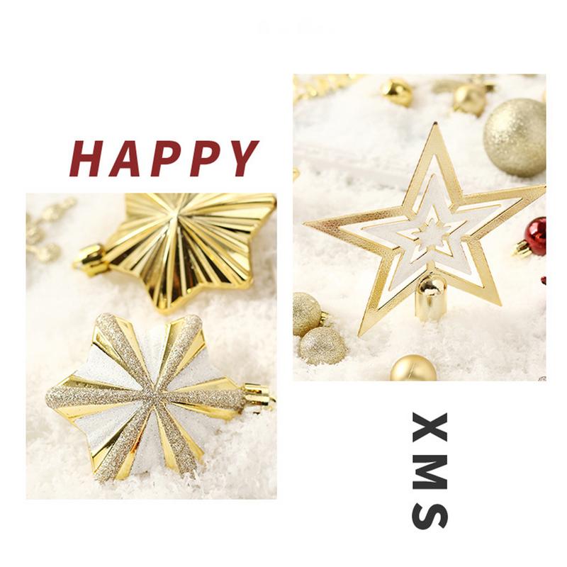 Shatterproof Christmas Ornaments 70X Stars Balls Stockings Snowflakes Christmas Decorations For Tree Classic Christmas Decor