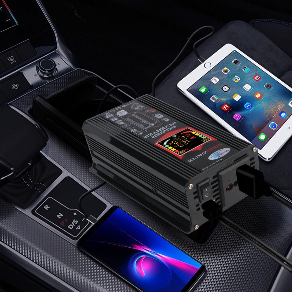 Socket With 4.2A USB Car Accessories Portable Universal 6000W DC 12V To 220V Vehicle-Mounted Household AC Converter Car Power Invertor