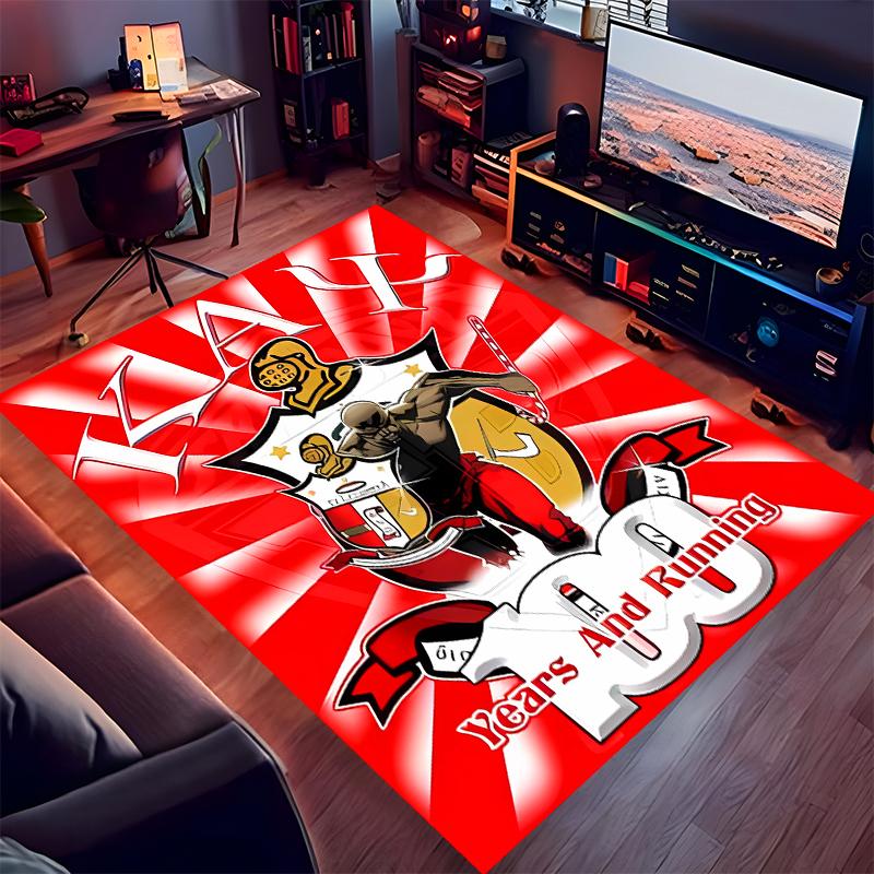 1pc Kappa Alpha Psi Print Area Rug - Soft, Washable Non-Slip Indoor Mat for Office Chairs, Living Room, Home Office Decorative Rug