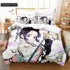 3D Print Kochou Shinobu Anime Demon Slayer Bedding Set Cute Quilt Cover Bed Cover With Pillowcase Twin Single Queen King Size