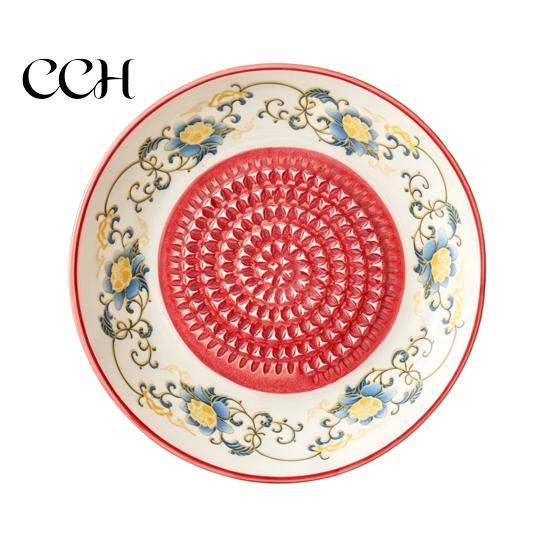 Ceramic Grater For Garlic Grinder Plate Bowl, Manual Ginger Fruit Zester Dish, All-in-One Prep Mixing Serving Tray, Modern Minimalist Kitchen