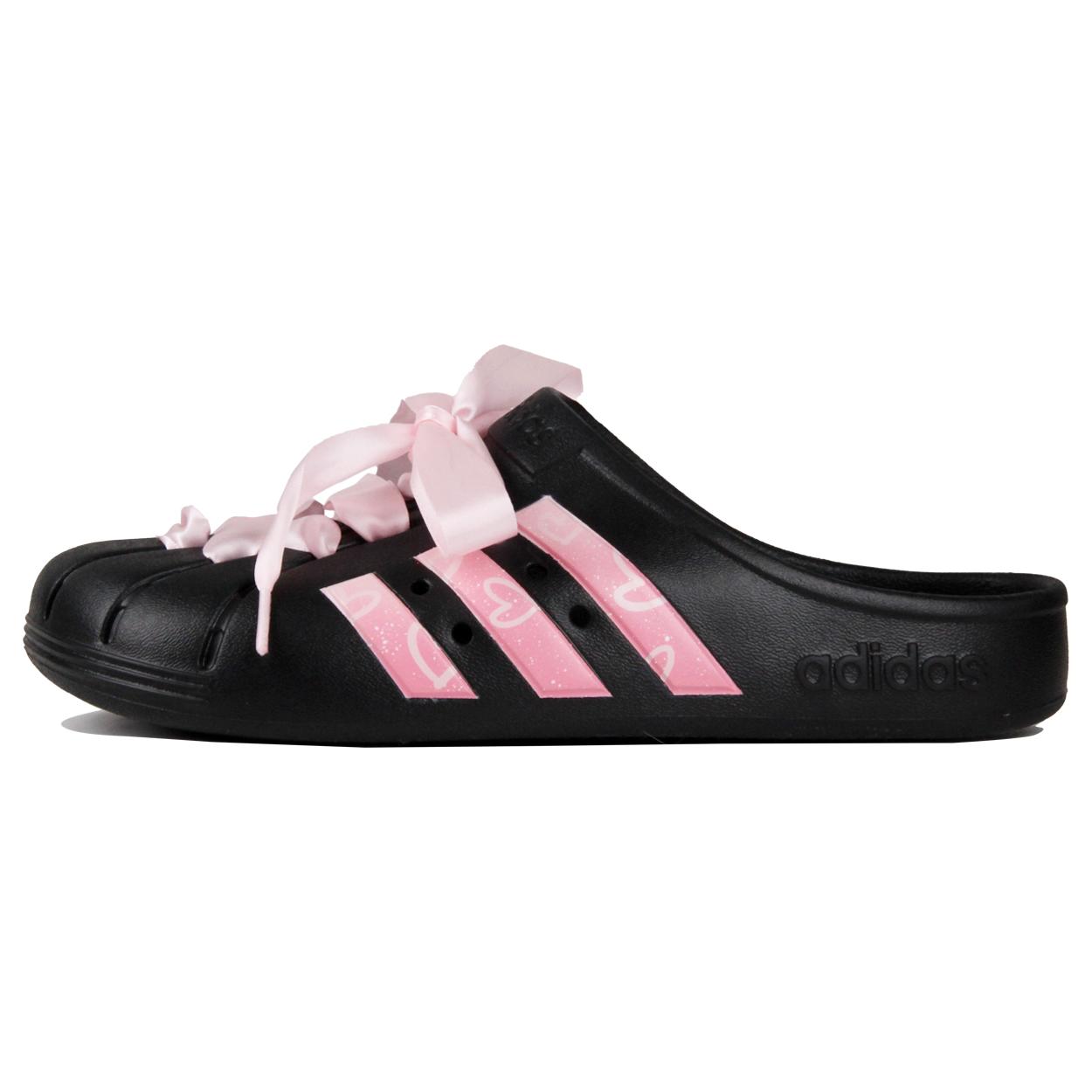 Adidas ADILETTE CLOGS Unisex Black Pink GZ5886(TeamJ-520) 38