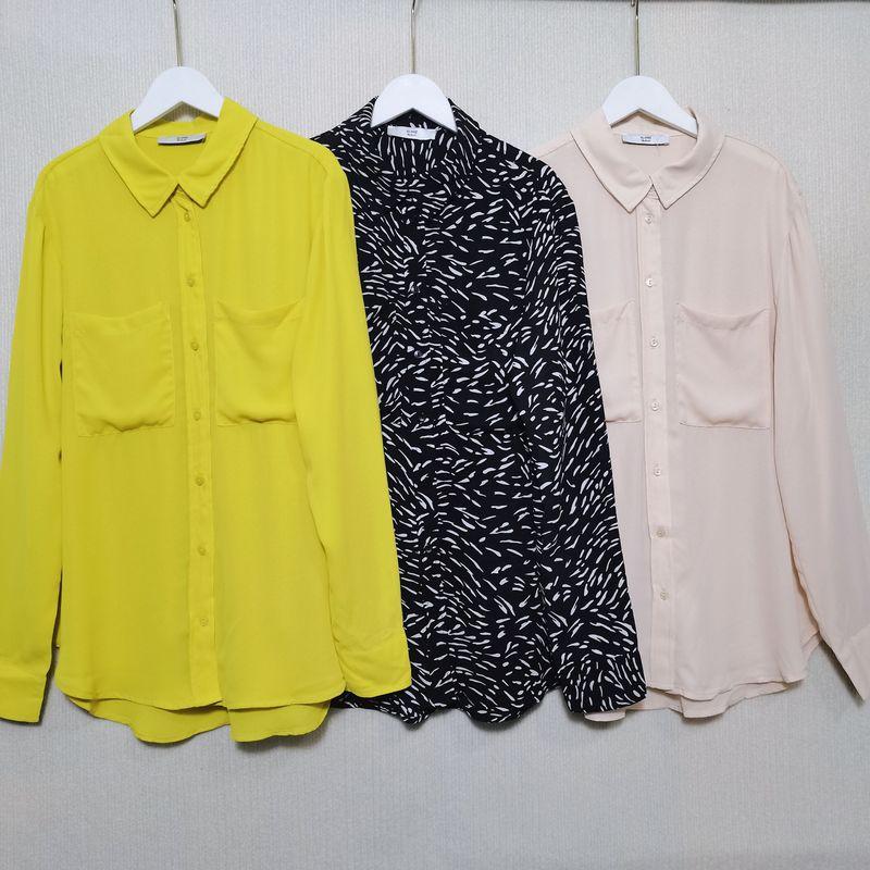 

Original Order Leftover Stock European Station Chiffon Long Sleeves Shirt Women s Double Pocket Basic All-Matching Shirt Western Style Work Clothing Micro-dyeing of lotus root apricot XL
