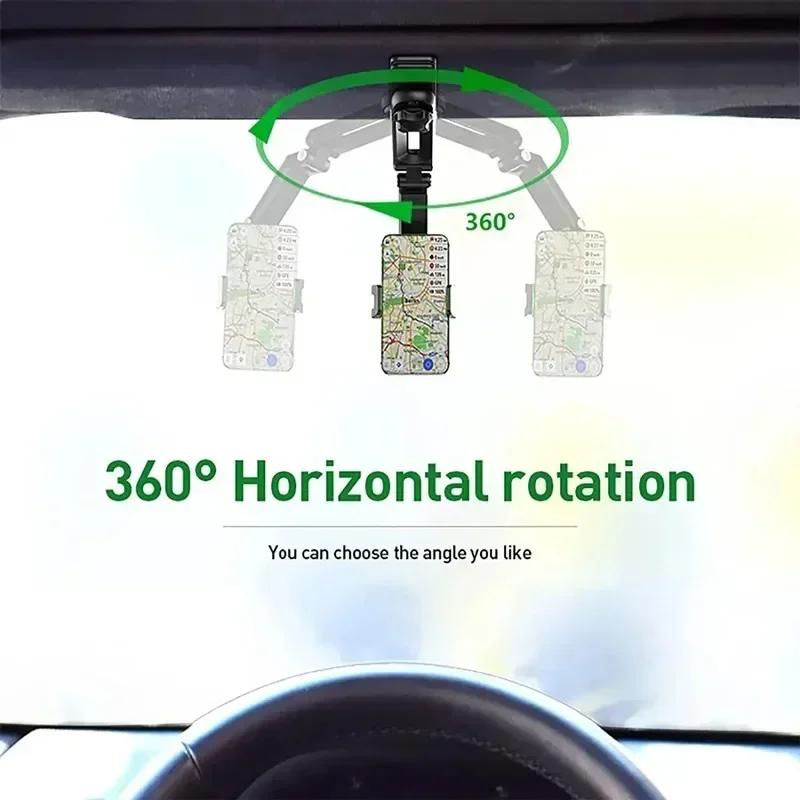 720° Rotating Sun Visor Car Phone Holder Universal Car Mount Stand Navigation GPS Cell Clip Mobile Phone Bracket Support In Car