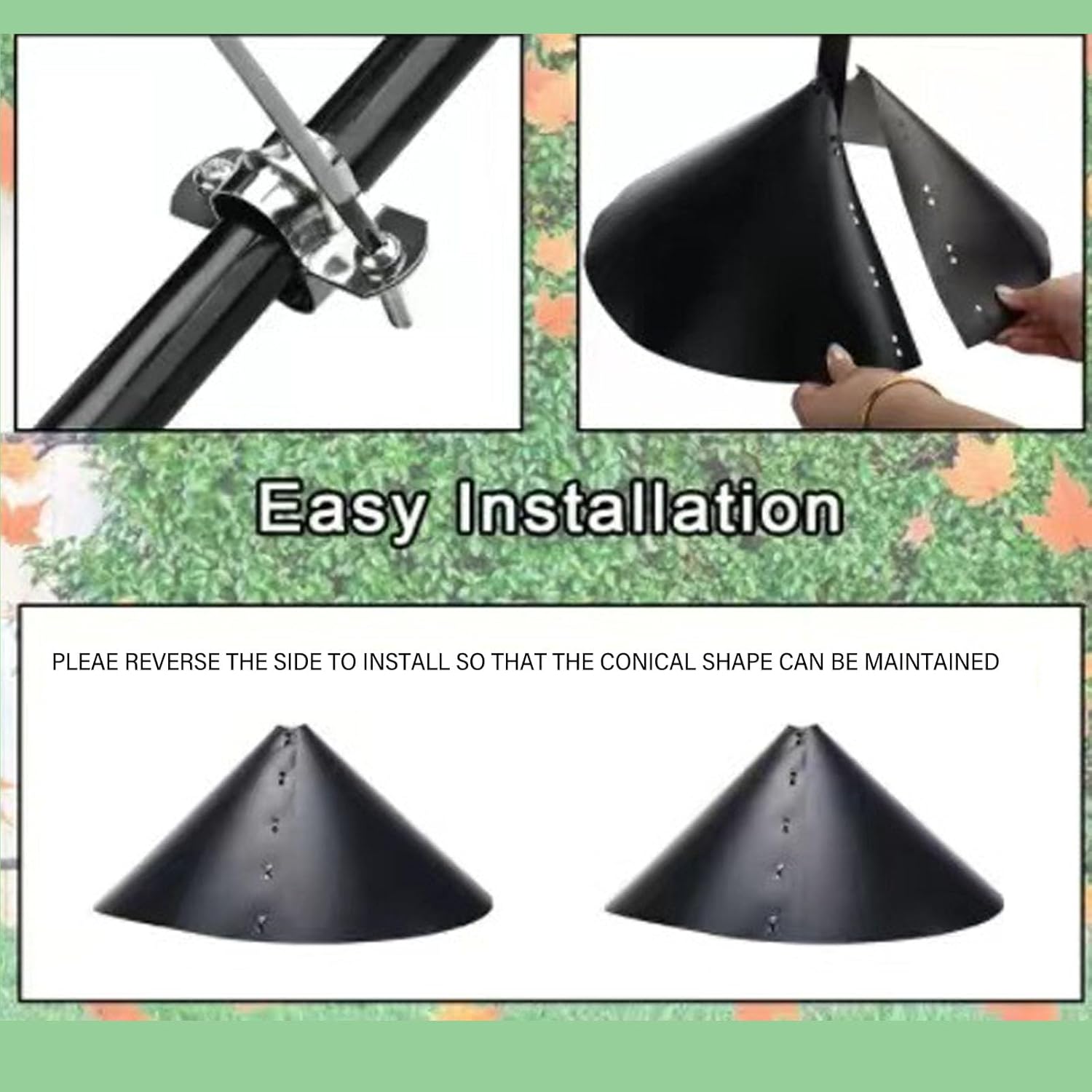 

Защита от белок, Эффективная защита, Пластиковое крепление на столб, Обхватывающая защита от белок для улицы (16 дюймов (38x22x25см)