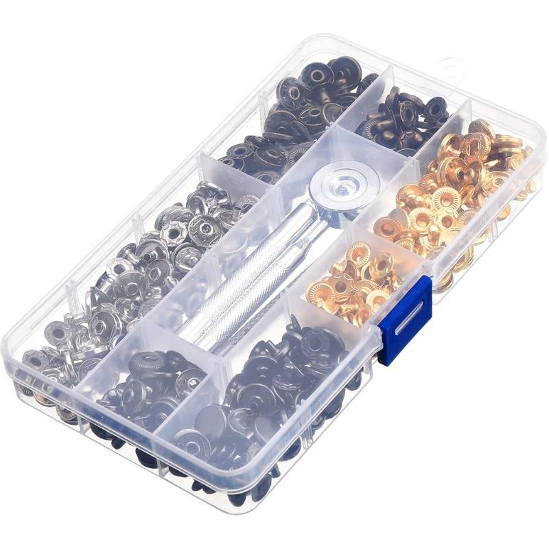 

100 Sets 12.5mm /0.49Inch Snaps Button Kit Press Studs with 4Pcs Fixing Tool China Mainland