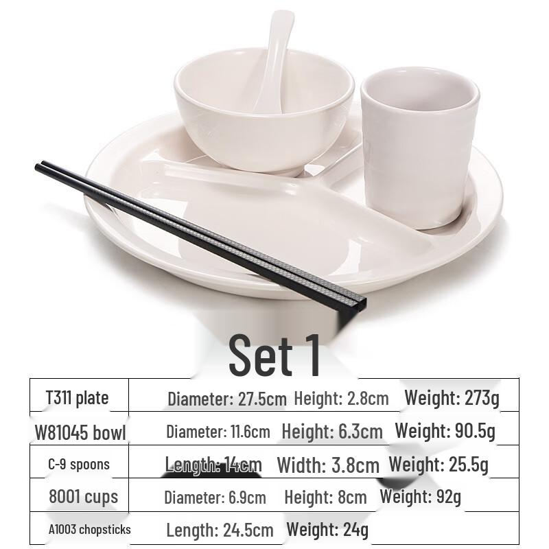 Shengjia Melamine 3-Compartment Canteen Plate