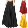 Damen Maxirock Hohe Taille A-Linie Unifarben Rock mit Taschen Lockerer Schnitt Passform Faltenrock Lang Freizeit Alltagskleidung