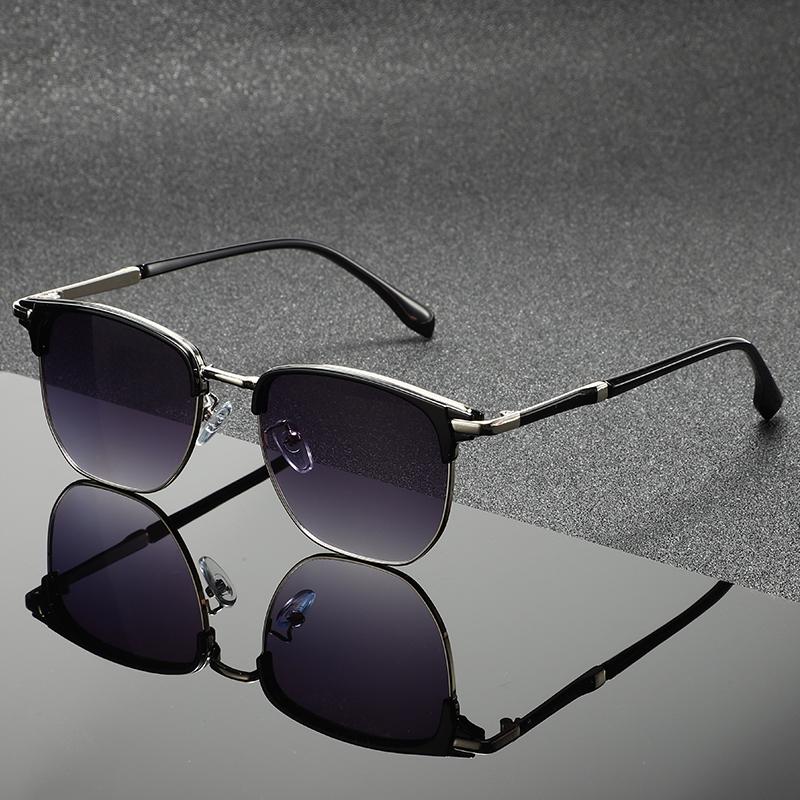 Sunshade Metal Antique Mirror Sunglasses, A New Style of Fashionable and Universal Half-frame Sunglasses, Stylish Square Sunglasses
