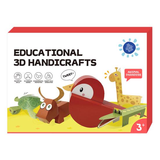Yousheng 3D Handmade Origami Book Kids DIY Pre-Cut 3D Paper Art Model Toddlers Educational Cartoon Animal Fruit Origami Paper Craft Kit