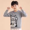 Children's Round Neck Red Lucky Cat Jacquard Cashmere Sweater