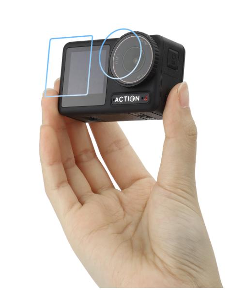 Tempered Glass for Lens and Screen for DJI Osmo Action 4 - 3 Pcs