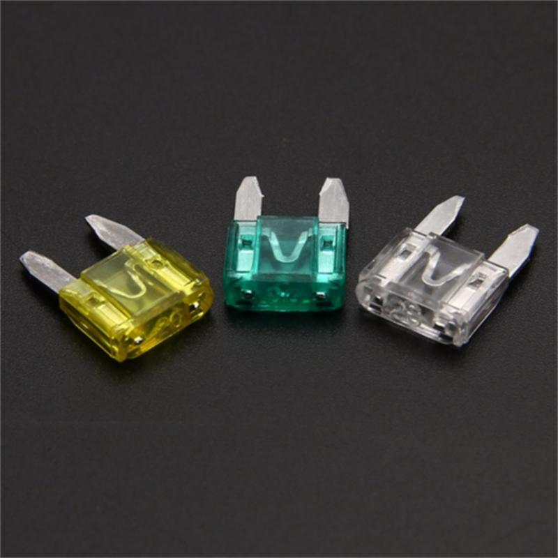 120 stk billastebil mikrobladsikringer 5A 10A 15A 20A 25A 30A AMP plastbokssortiment med klips