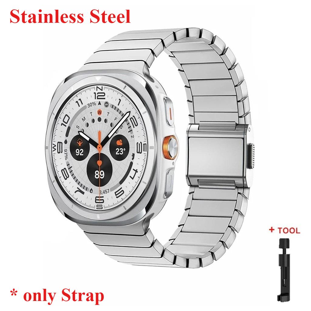 

Luxury Titanium Alloy/Stainless Steel Strap for Samsung Galaxy Watch Ultra 47mm/Ultra 2025 strap NoGap Metal Band Magnetic buckl Watch Ultra 2025