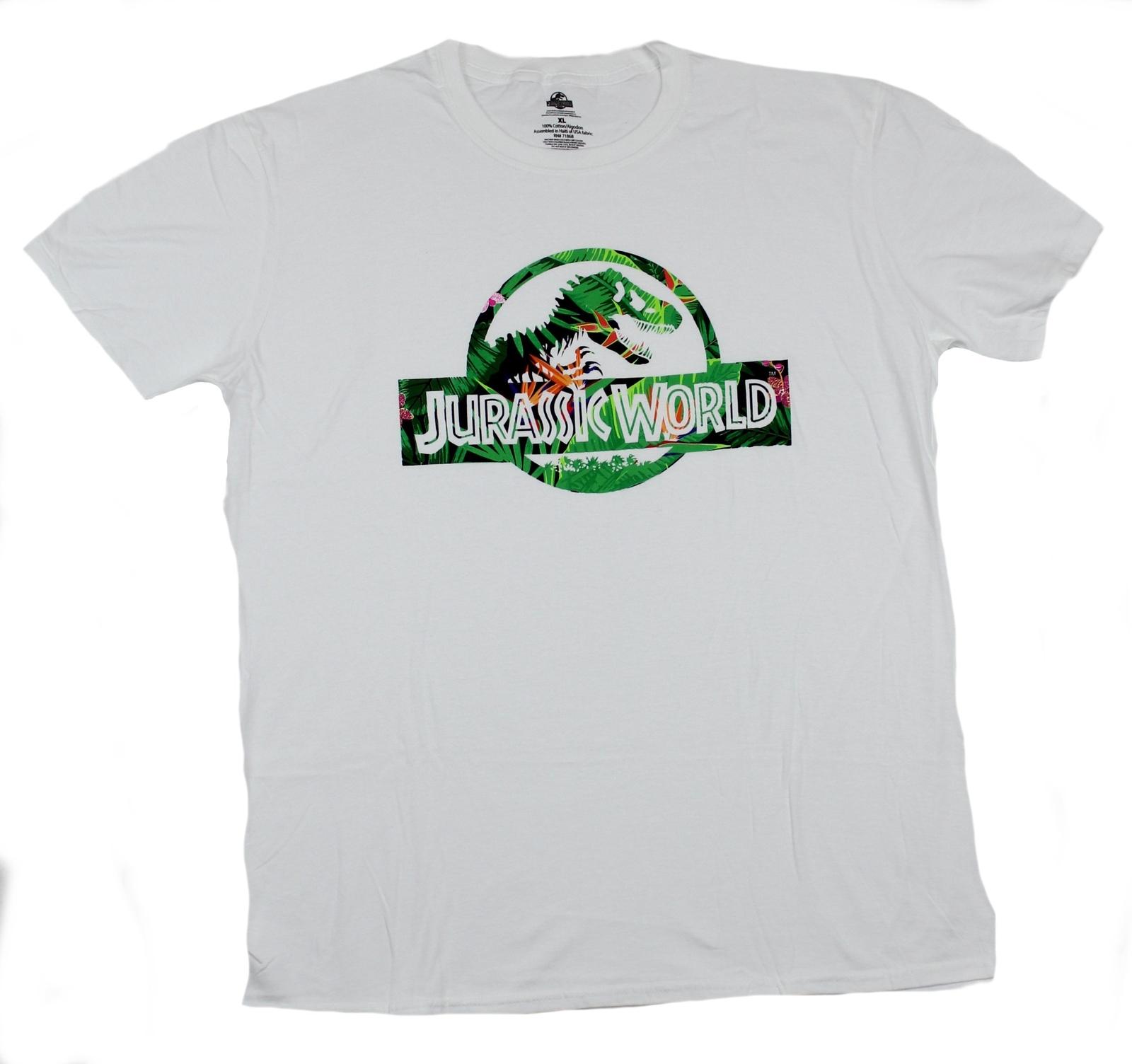 Jurassic World Park Mens T-Shirt - Floral Style Logo Image S