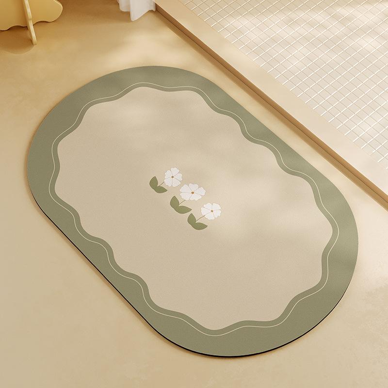 Bathroom Diatom Mud Floor Mat Special Carpet for Bathroom Floor Toilet Door Moisture Absorbing Fast-dry Anti-slip Mat