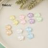 Pinkdudu Candy Color BOHO Acrylic Stud Earrings Women Heart Shape Resin Simple Casual Earrings PD1376