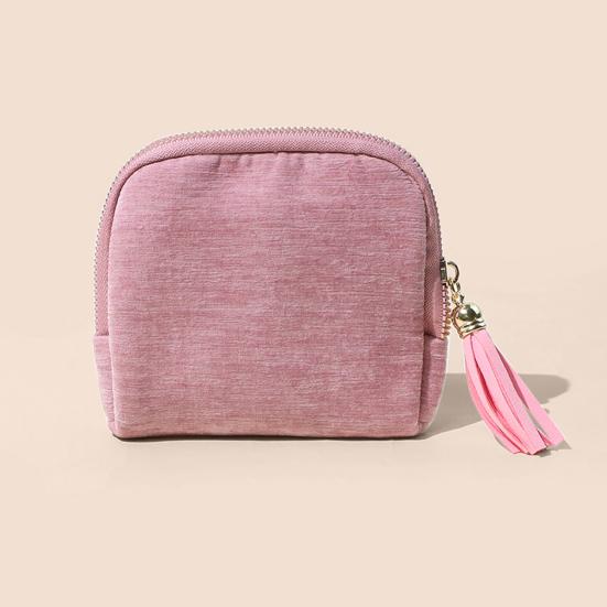 Small Travel Jewelry Case 5 Compartments Portable Mini Jewelry Box with Tassel Zipper Soft Velvet Organizer Pouch for Rings Bracelets Bangles Cards