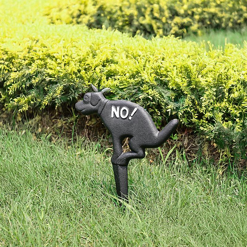 Pastoral Style Placard Cast Iron Garden Signage Iron Art Puppy Sign Lawn Horticulture Decoration Yard Lawn Signs Outdoor Decor