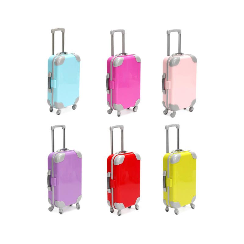 Mini False Eyelash Storage Trolley Case - Solid Color Cosmetics Suitcase Toy