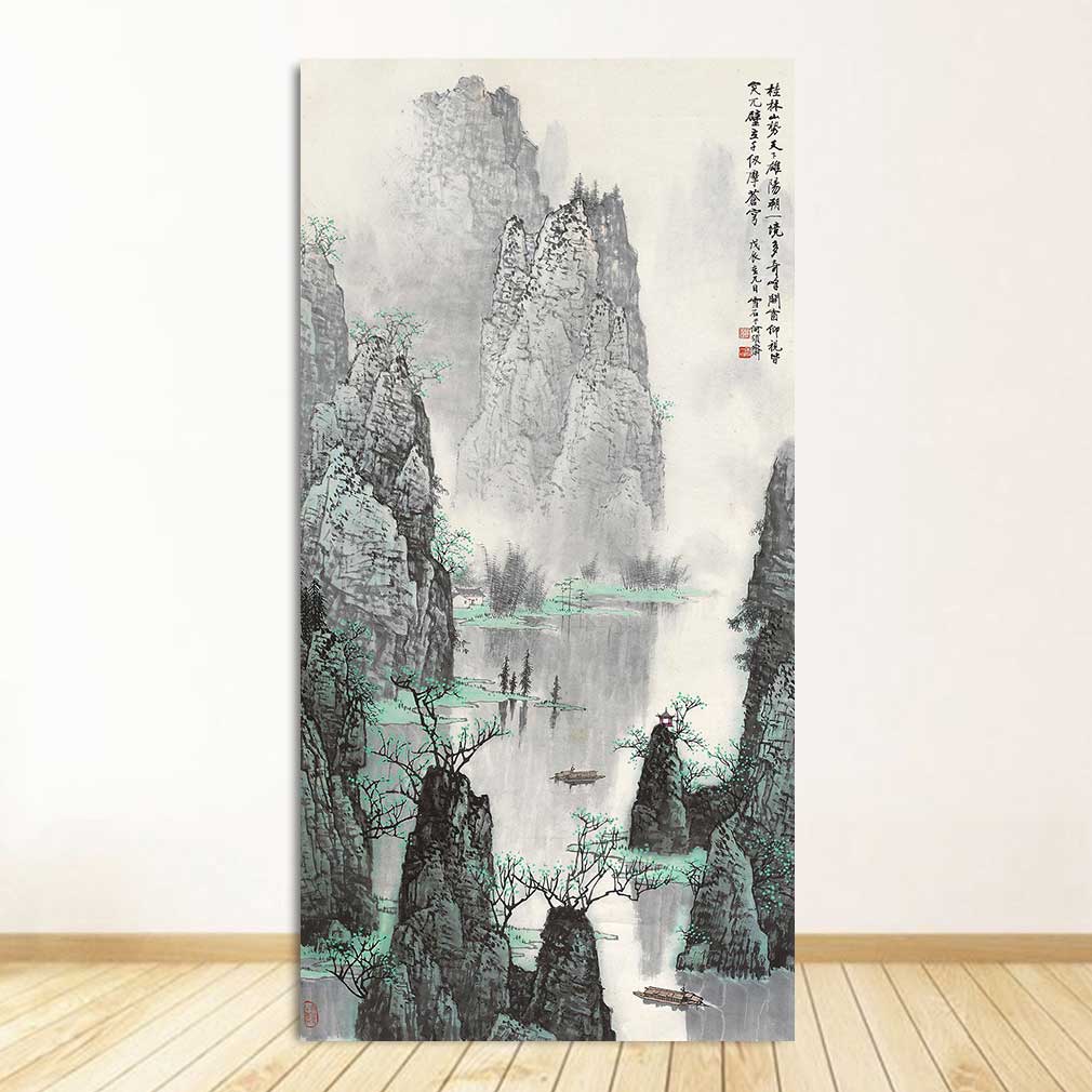 Classic Chinese Ink painting Landscapes Large Size Wall Picture For Living Room Home Decor-7 Huge Size Canvas Print Painting,