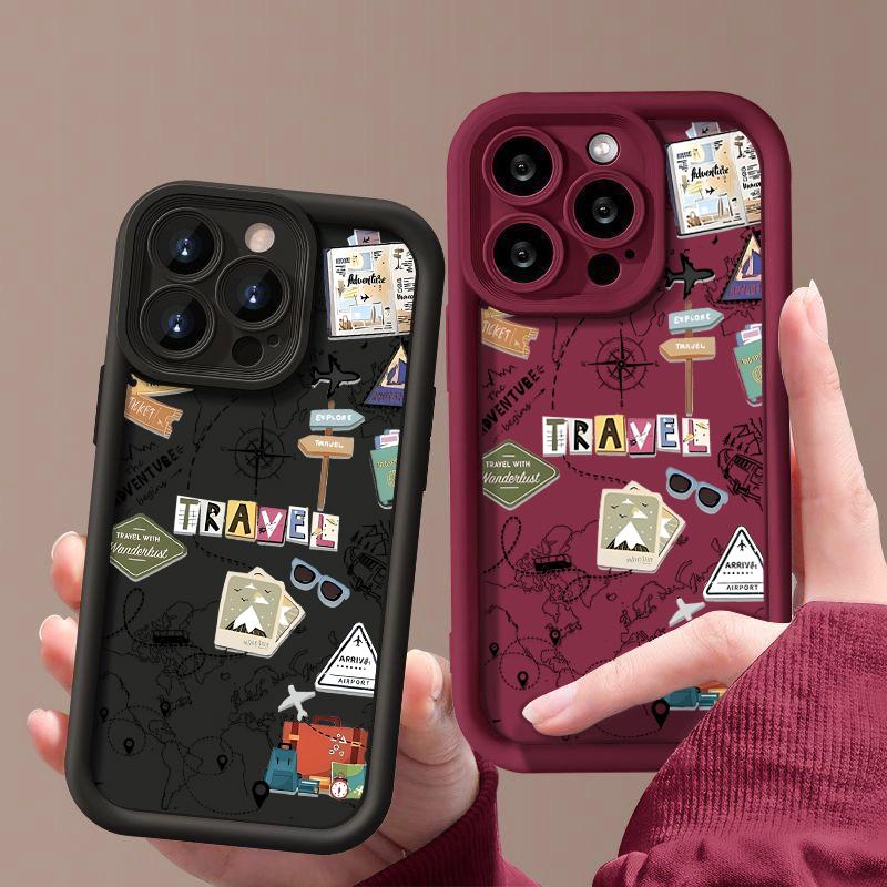 For iPhone 16 Pro Max 15 Pro 14 Plus 13 12 11 XS XR 8 7 Case Shell Signboard Print TPU Soft Shockproof Matte Phone Cover