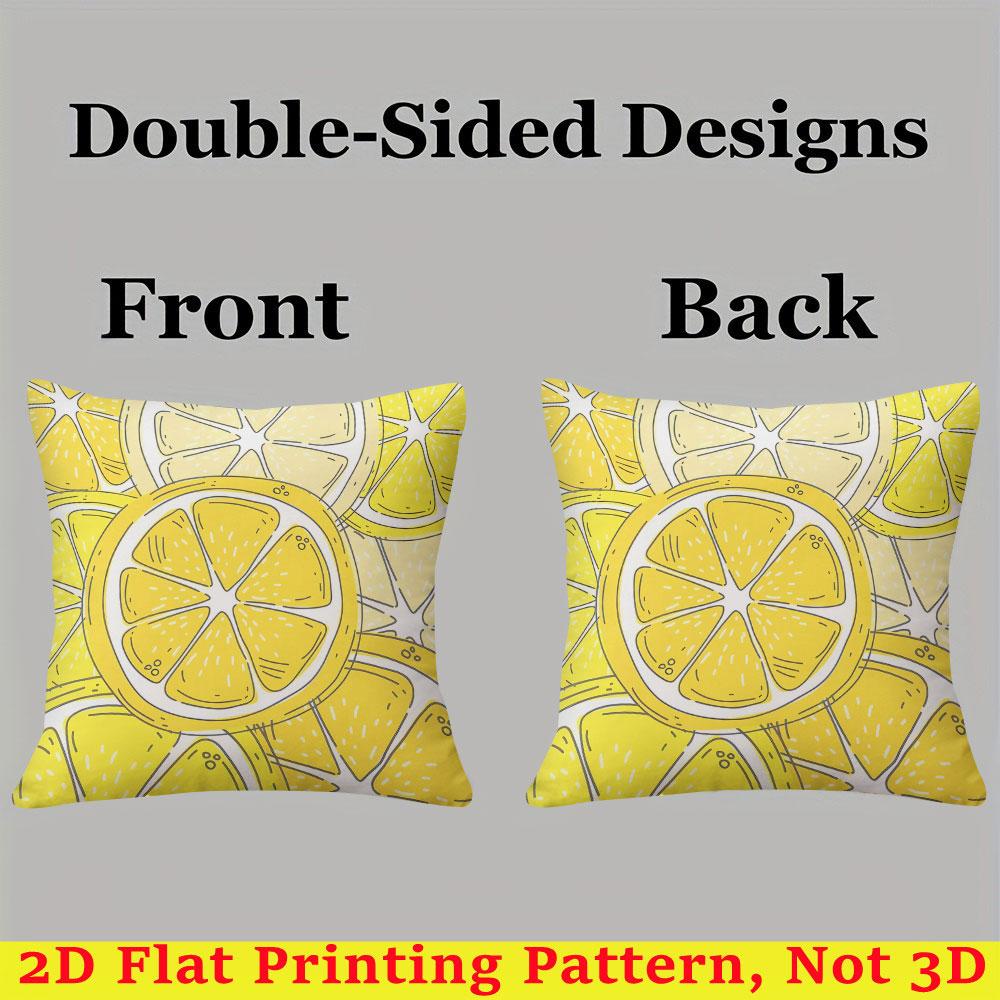 Yellow Lemon Slices square Jacquard Pillow Cover for Sofa Office Waist Cushion Cover Home Decorative Pillowcase