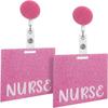 2pcs Cute Nurse Badge Buddy Cards Horizontal Id Card Holders for Nurses Portable Badge Holder Accessories Present for Healthcare Workers