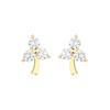 Japanese Style Clover 18K Gold Plated S925 Sterling Silver Stud Earrings - Light Luxury Design