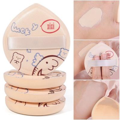 Puff da cipria portatile super morbido a forma di goccia d'acqua, spugnetta da trucco in cotone zucchero per fondotinta crema, puff in pelle per air cushion