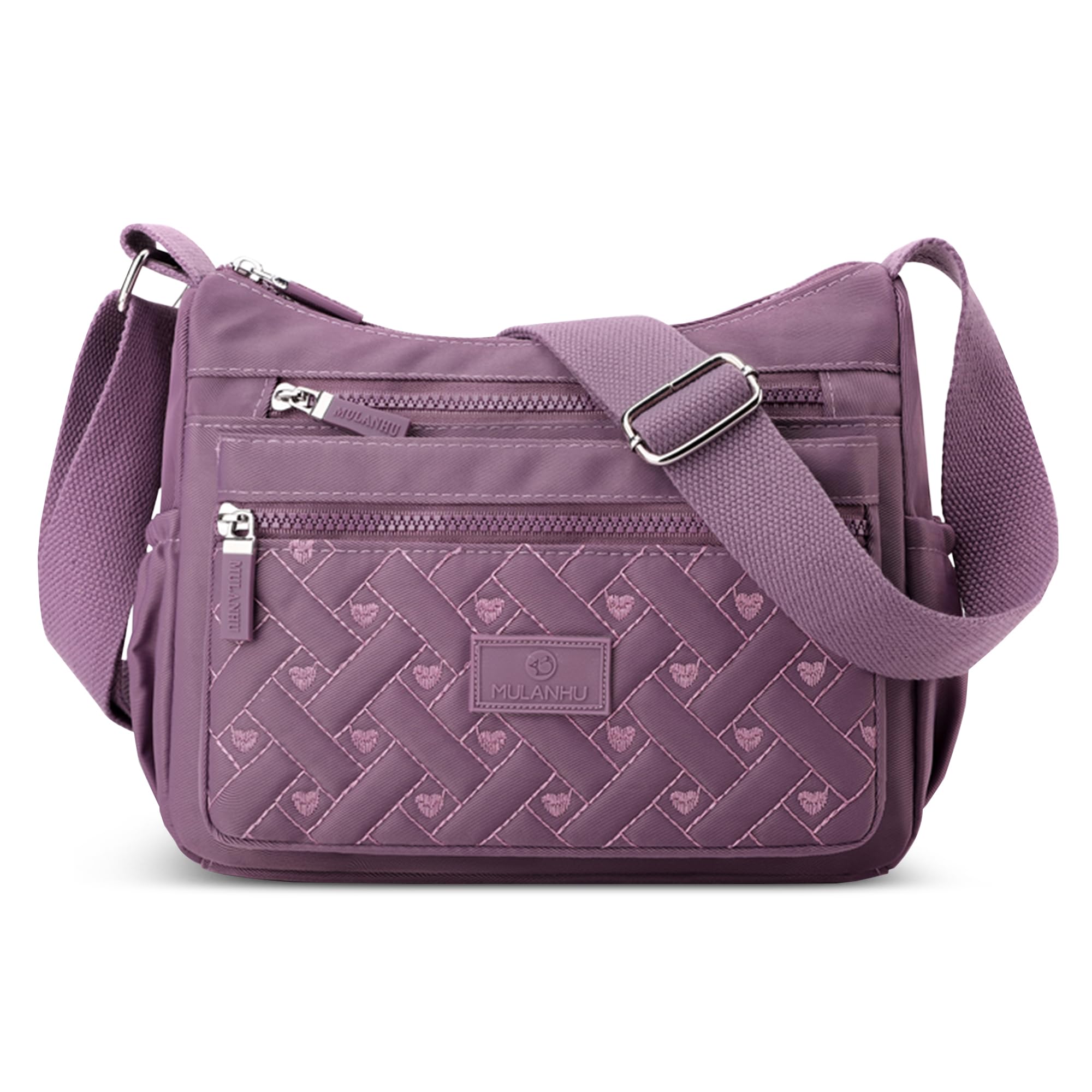 Женская сумка через плечо FORRICA, Полиэстер, Большая вместимость, Девичья сумка на плечо, Стильная и популярная, с широким ремнем, Фиолетовый