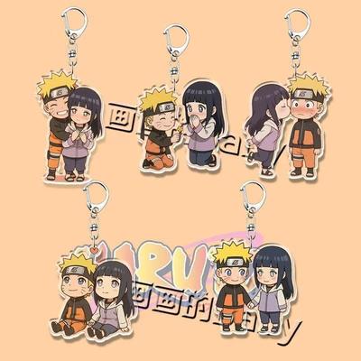 Anime Naruto Acrylic Keychain Accessaries Uzumaki Naruto Cartoon Keyring