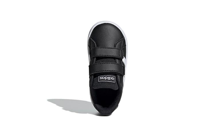 adidas Neo GRAND COURT Low Top Skateboard Shoes Black White Infant And Toddler EF0117