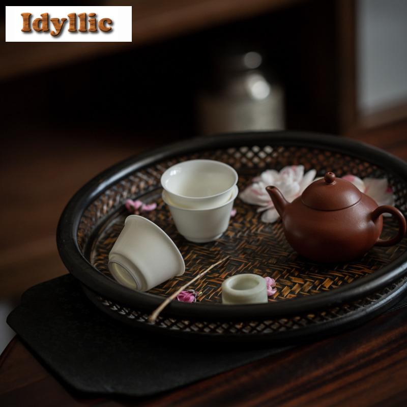2pc/lot Horseshoe Teacup Luxury Tea Bowl Water Jug Tea-tasting Fragrance Cup Chazhan Master Cups Household Cafes Supplies 35ml