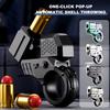 Shooter Spinner Fidget Toy with 20 Rubber Tips Alloy Stress Anxiety Relief Finger Flexibility Training Press Ring Shoot Toy