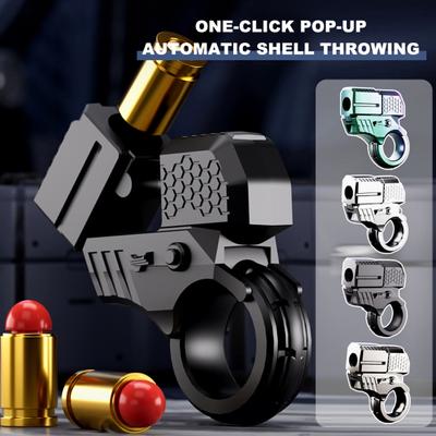 Shooter Spinner Fidget Toy with 20 Rubber Tips Alloy Stress Anxiety Relief Finger Flexibility Training Press Ring Shoot Toy