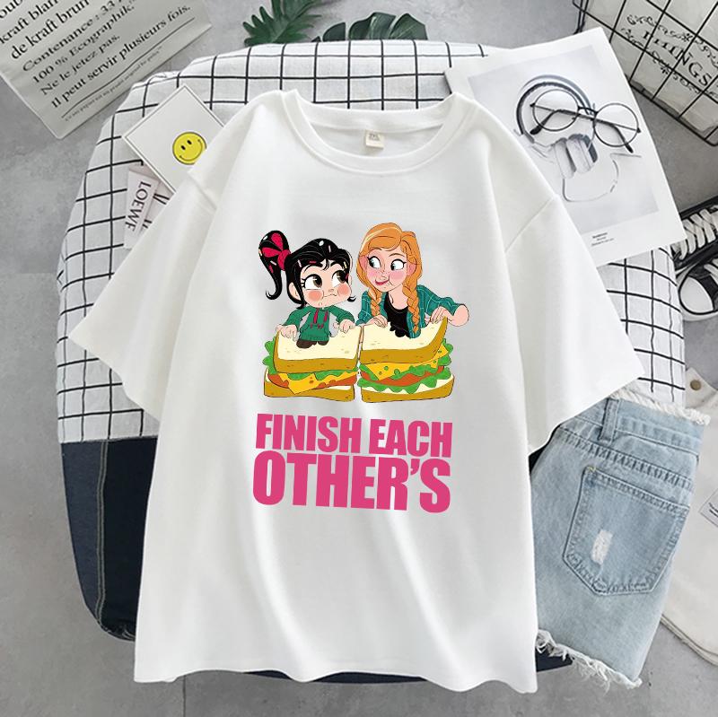 Princess Party Printed Cartoon Cute and Fun Short Sleeve Ladies Tops Cute Tshirts for Summer in The 90s T Shirt