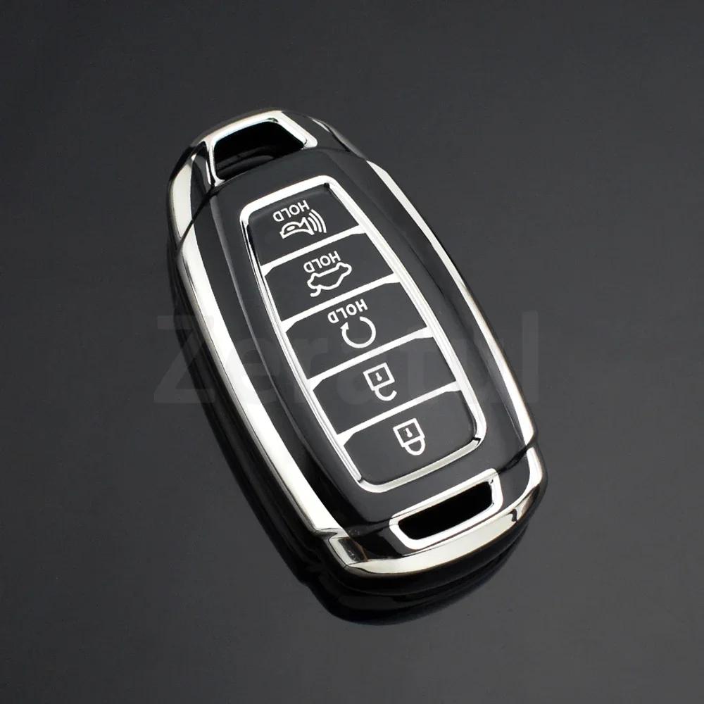 3/4/5 Buttons Car Key Case Cover Fob For Hyundai Kona Creta I20 I30 Ix35 Ix25 Elantra Grandeur Accent Solaris Sonata Palisade