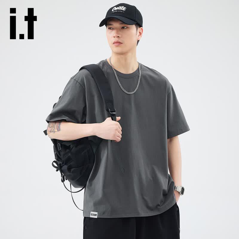 Izzueit Men's Heavyweight Loose Fit Short Sleeve T-Shirt