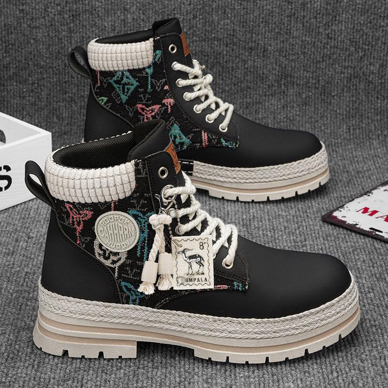 

Height-increasing platform Martin boots men s high-top tooling boots men s autumn and winter outdoor trendy boots 2024 new men s shoes 44