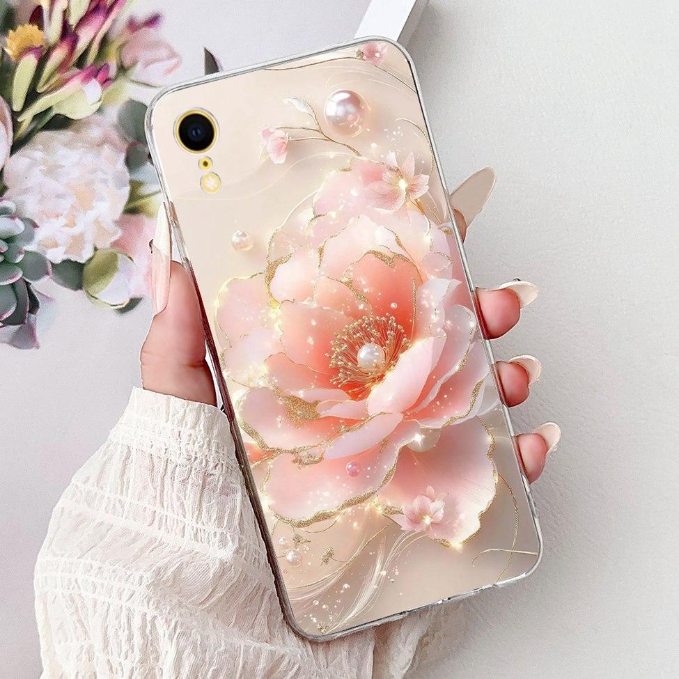 Klar Für iPhone XR Hülle Abdeckung Luxus Mode Blumen Süße Katze Lustig Cool Bemalt Weiche Handyhülle A2105 A1984 A2107 A2108 A2106