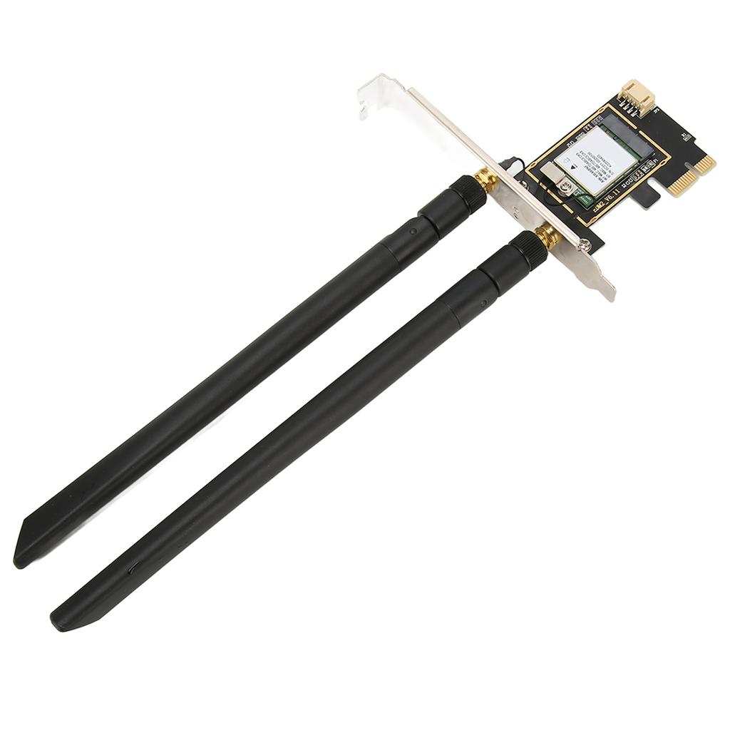 Wireless WiFi 6 PCIE Card with 2 Antenna 1800Mbps 2.4Ghz 5Ghz Support MU MIMO Bluetooth 5.2 Wireless Network Card for