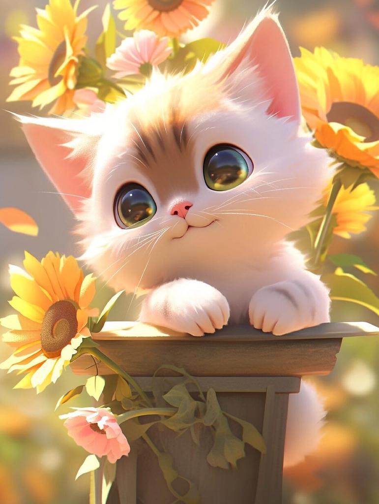 Full Diamond Embroidery Cat Animal New Collection Kits Art Diamond Painting Sunflower Mosaic Home Decoration