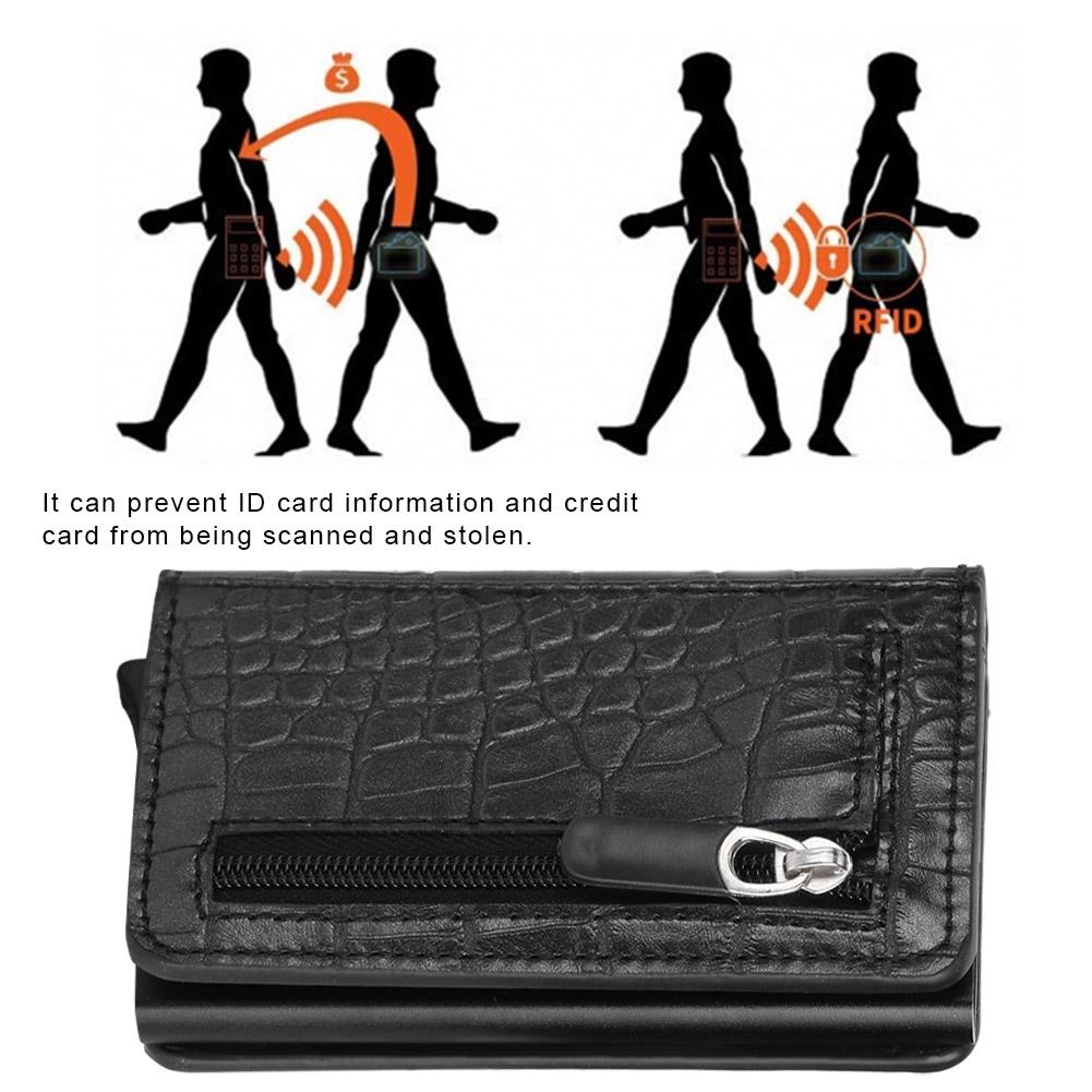 Portable Credit Card Holder RFID Blocking Anti Theft Card Bag Wallet