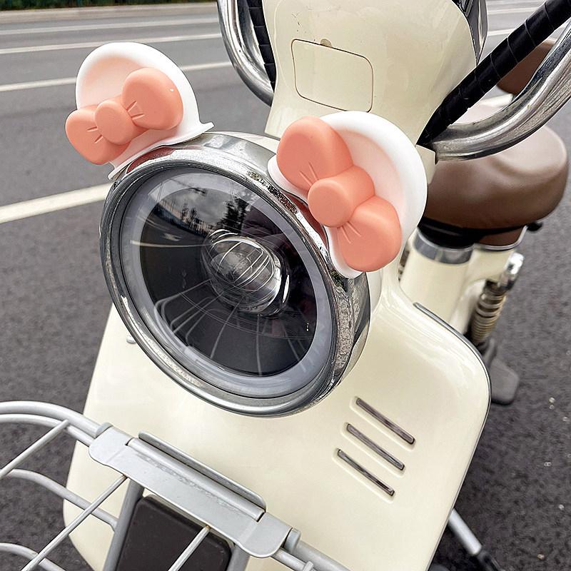 Electric Vehicle Stickers Motorcycle Helmet Decorative Stickers Cat Ear And Bear Ear Accessories Cute Accessories