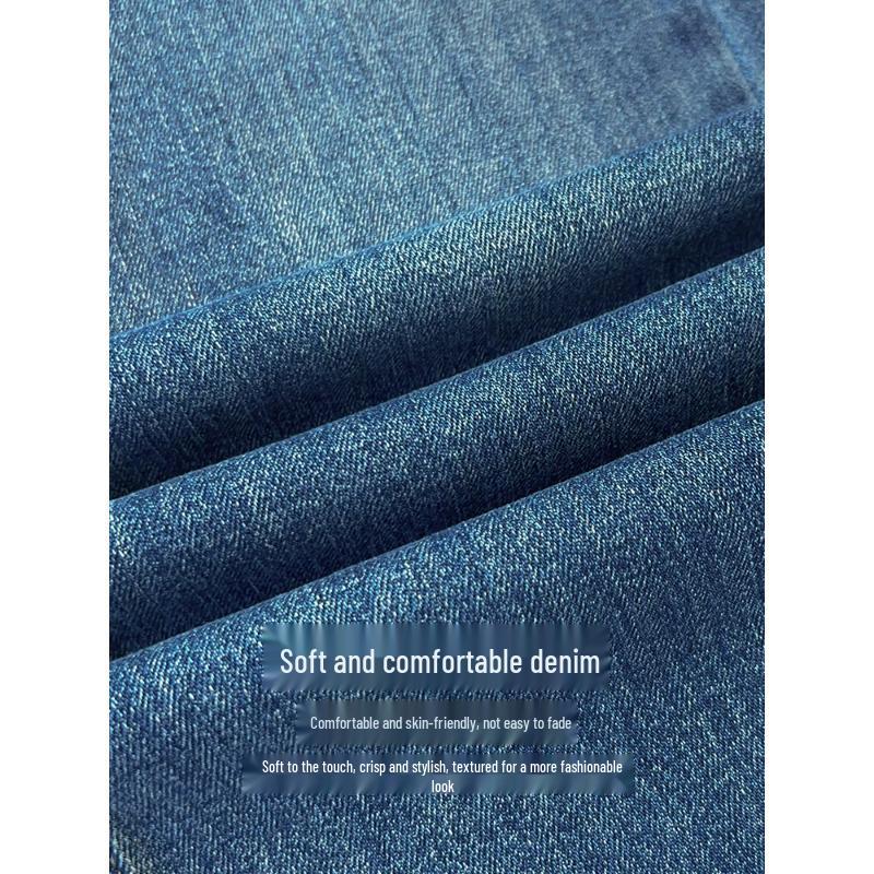 Women's Blue High-Waist Slim-Fit Micro-Flared Jeans, Spring/Autumn 2025 Collection