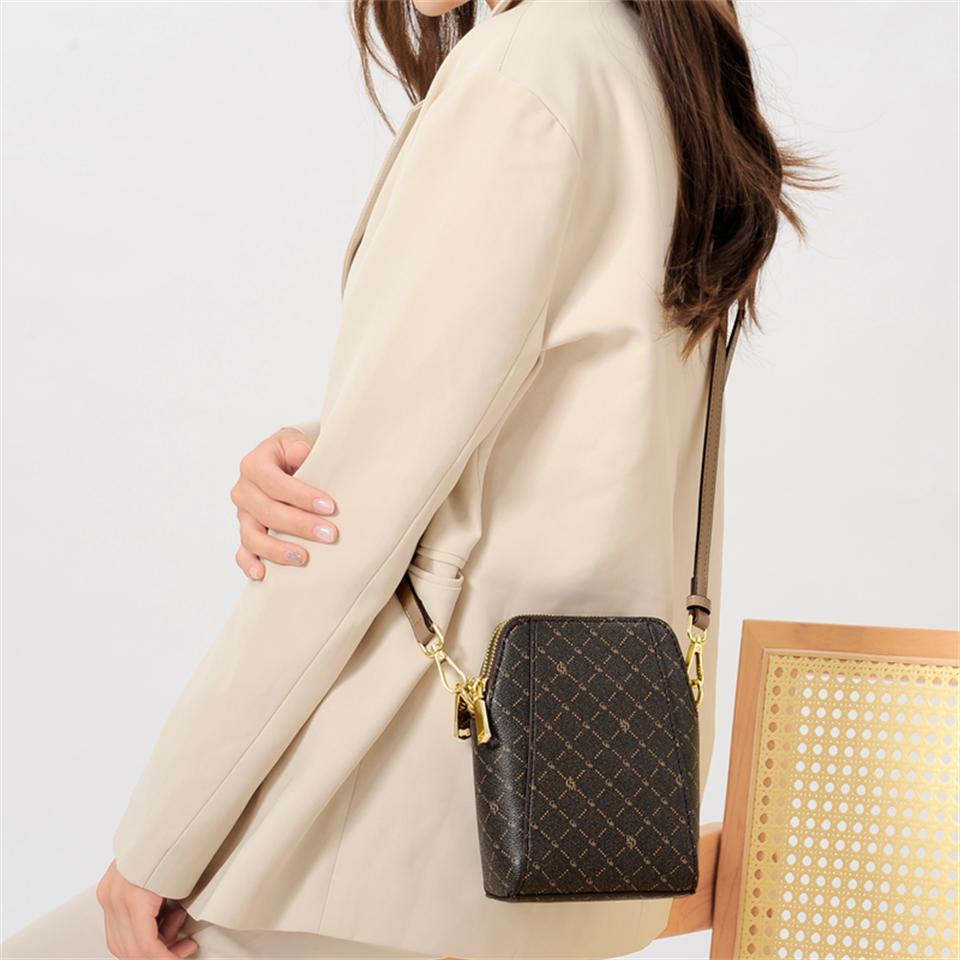 Letter Print Women's Crossbody Bag High-Quality PU Leather Small Square Bag Fashion Shoulder Handbag