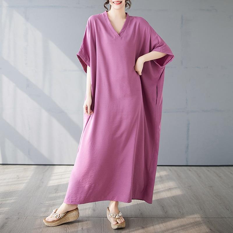 

Короткий рукав Плюс размер Хлопок винтаж новые платья для женщин повседневные свободные макси длинное летнее платье