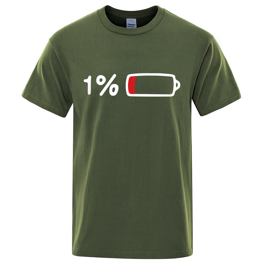 The Last 1% Of Electricity Print T-Shirt Street Breathable Tshirt Fashion Loose Tees Cotton Oversized Street Clothes Men Women